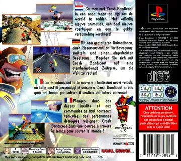 Crash Bandicoot 3 - Warped (EU) box cover back